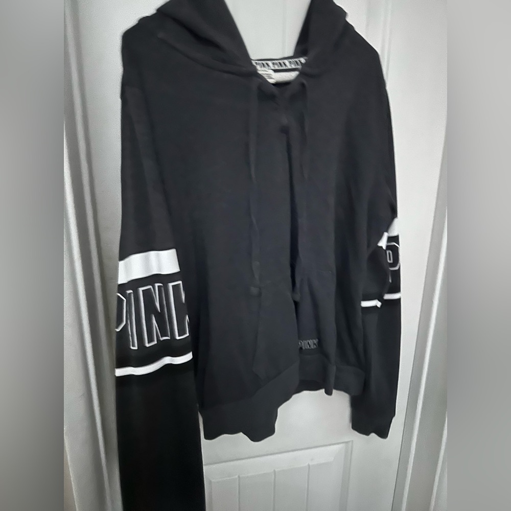 Gray pull over with hood